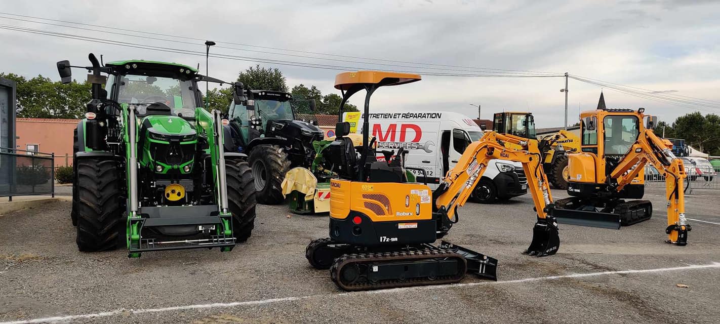 Matériel agricole et mini-pelles Hyundai Komatsu chez md-services-mecanique-hydraulique-aveyron en Aveyron